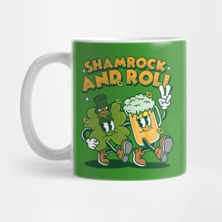 Shamrock and roll st patricks day retro cartoon Mug